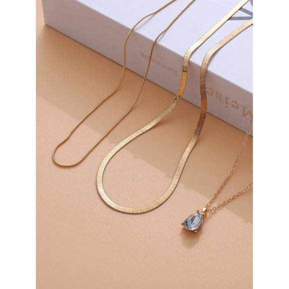 Gold Layered  Charm Necklace 2pcs - Picture 5 of 6